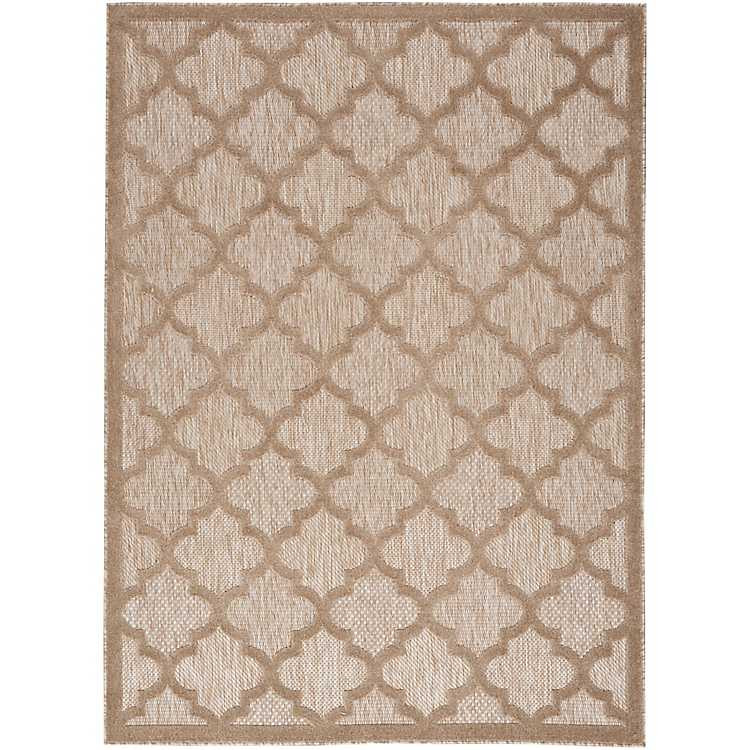 Sandstone Natural Trellis Outdoor Area Rug, 4x6 | Kirkland's Home