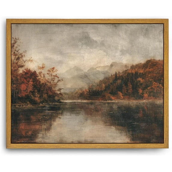 AatoeaX Canvas Wall Art Vintage Print Fall Lake Landscape Oil Paintings Autumn Rustic Moody Earth... | Walmart (US)