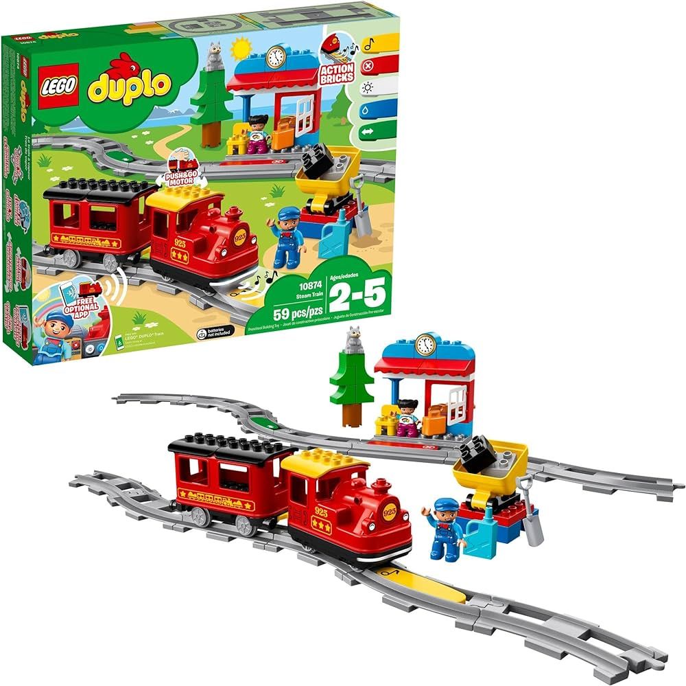 LEGO DUPLO Town Steam Train 10874 Remote Control Set - Learning Toy and Daycare Accessory for Tod... | Amazon (US)