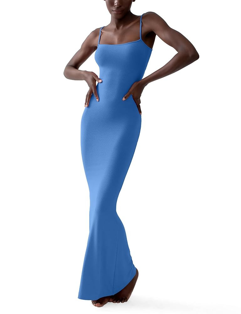 PUMIEY Women's Soft Lounge Long Slip Dress Sexy Sleeveless Backless Bodycon Maxi Dresses for Wome... | Amazon (US)