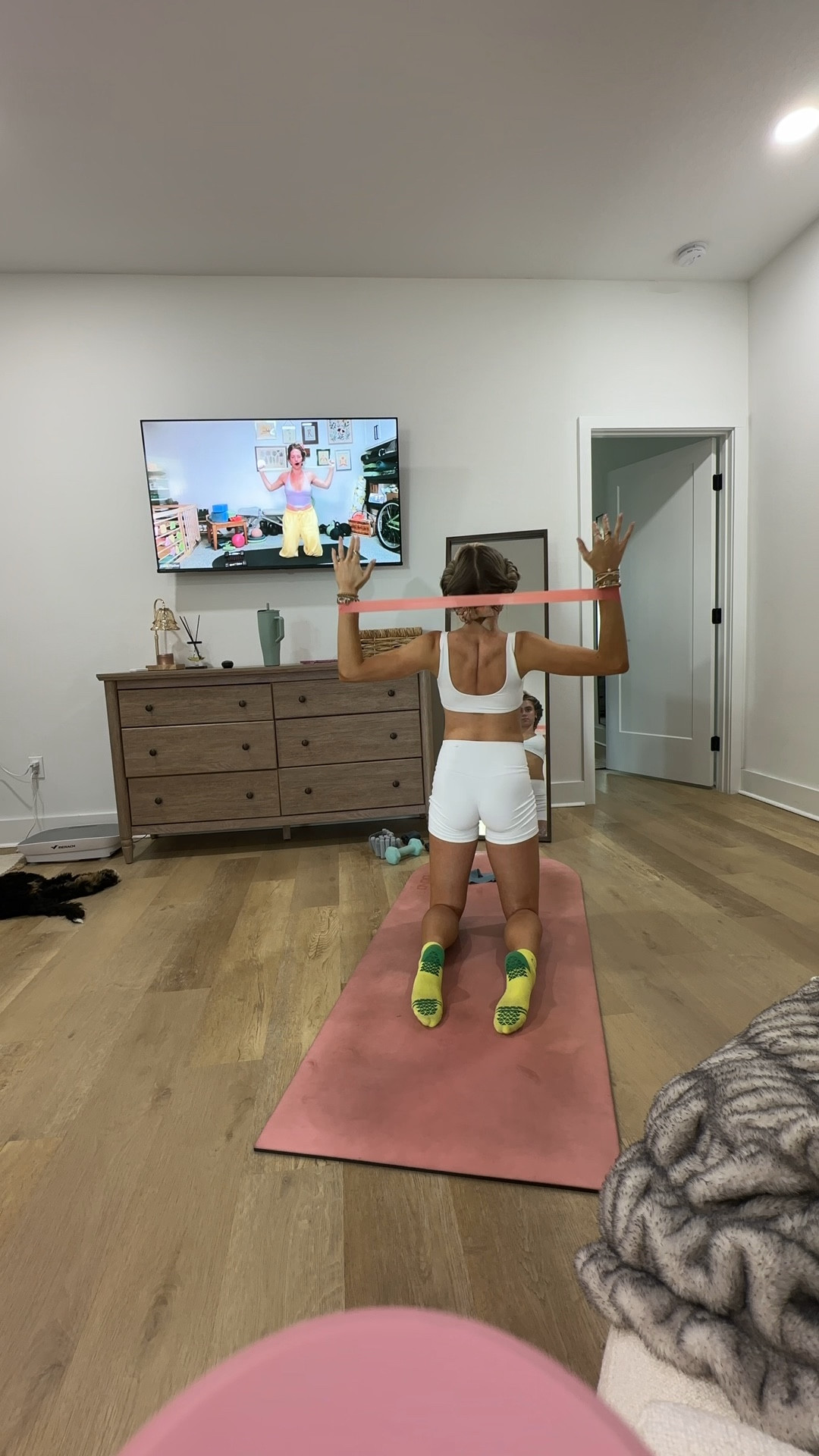 My workout set is @abercrombie YPB studio flex scrunch sports bra size XS in white pairs with the YPB studio flex bike shorts in size XS. 

My workout and workout gear for my daily workout. I take pilates classes from @lexfish on Instagram she has a whole online platform and membership! Most of my pilates gear and tools are from Bala. Bala use code SLOANE15. 
#workoutgear #workoutwear #pilates #ootd #outfit #athleticwear #athleticoutfit #bikershorts #sportsbra #pilatesoutfit #athleisure #bala #pilatesworkout #pilateslovers #pilatestiktok #balabangles

#LTKActive #LTKmorningroutine #LTKfitnessgoals