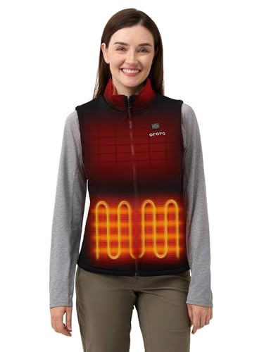 ORORO [Upgraded] Women's Heated Fleece Vest with Heated Collar and Battery, Lightweight Heating Vest Fleece (Black,L) | Amazon (US)
