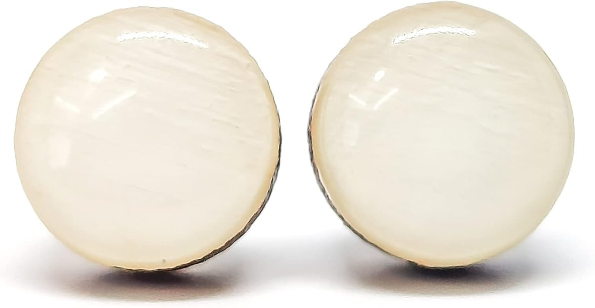 Stud Earrings Set, Neutral Earth Tones, 10 mm, Round Studs for Women Girls Men, Handmade, Stainle... | Amazon (US)