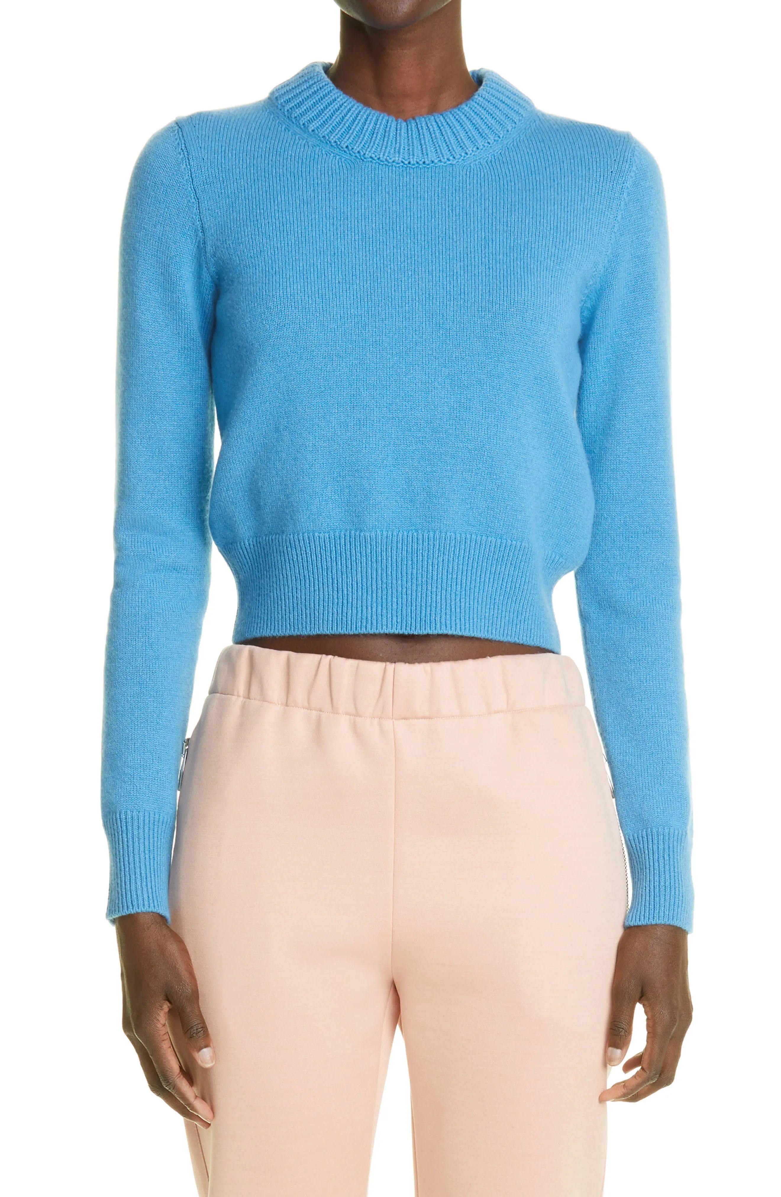 Alexander McQueen Cashmere Sweater in 4113 Lake Blue at Nordstrom, Size Small | Nordstrom