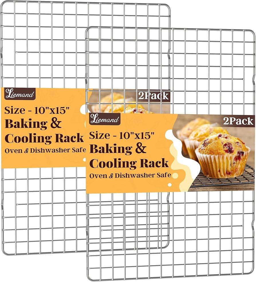 Cooling Racks for Cooking and Baking - 2 PCS 10" x 15" Grid Wire Baking Rack for Oven Cooking, Ba... | Amazon (US)