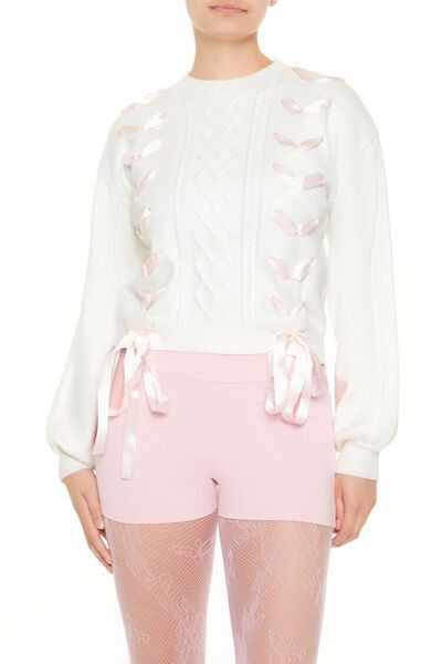 Ribbon-Trim Bow Sweater | Forever 21