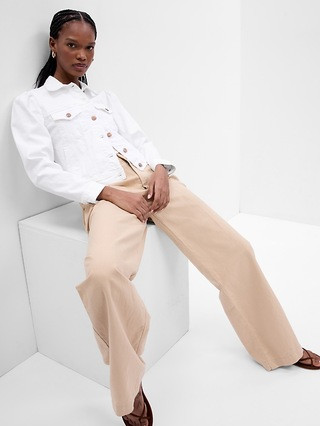 Puff Sleeve Denim Jacket with Washwell | Gap (CA)