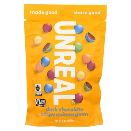 UNREAL Dark Chocolate Crispy Quinoa Gems Candy, 6 Oz | Walmart (US)