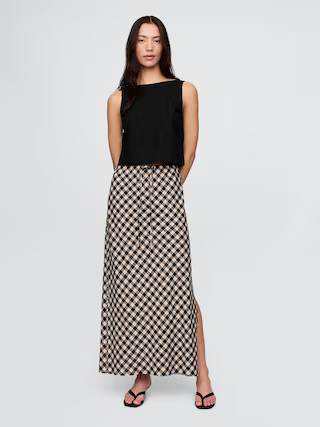 Linen-Blend Midi Skirt | Gap (US)