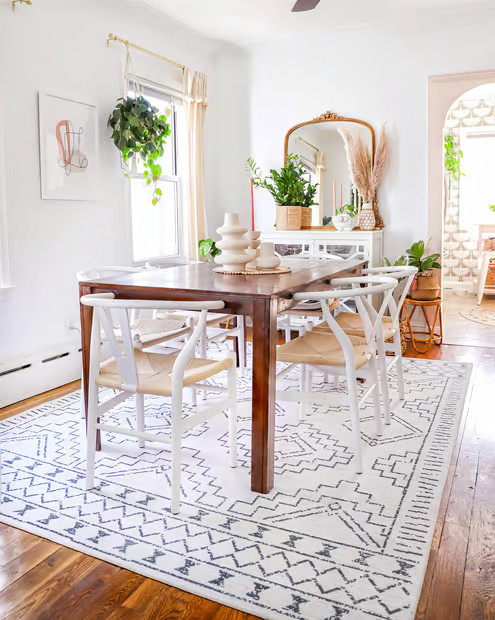 White Moroccan Washable 9' x 12' Area Rug | Rugs USA
