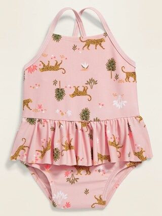 Safari-Print Peplum Swimsuit for Baby | Old Navy (US)