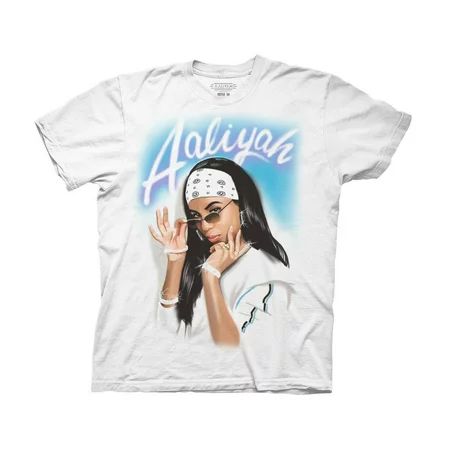 Ripple Junction Aaliyah Adult Airbrush Bandana Photo Heavy Weight 100% Cotton Crew T-Shirt White | Walmart (US)
