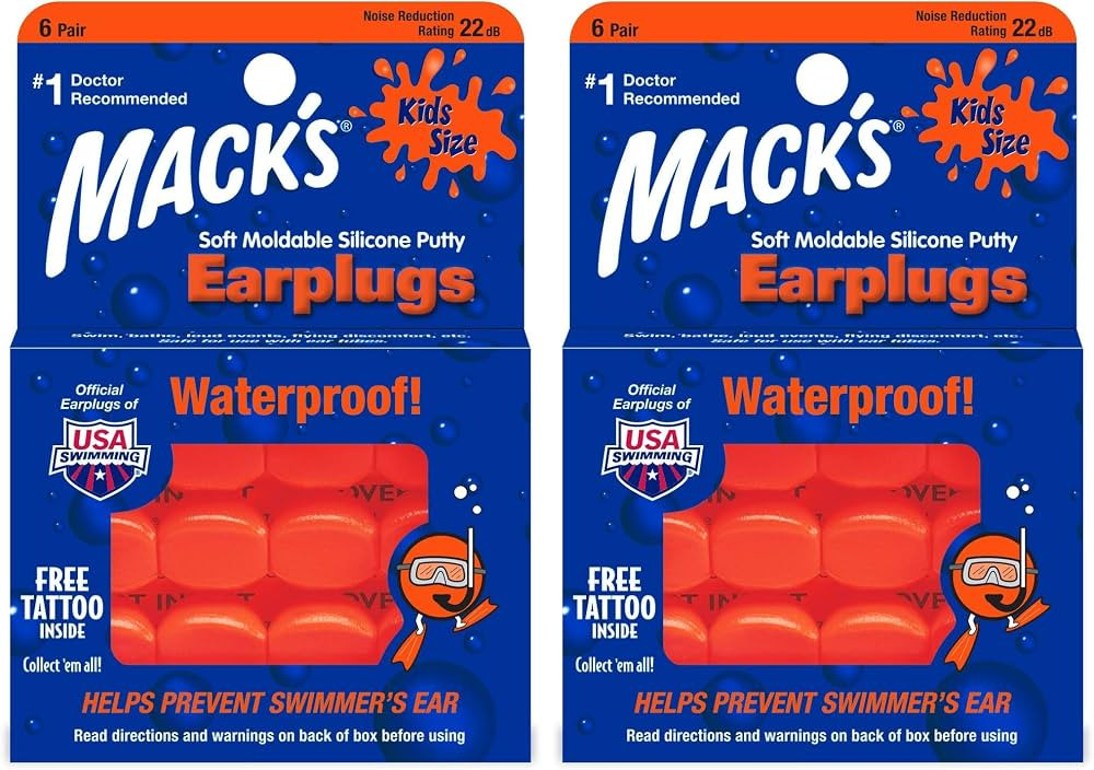 Mack's Silicone Putty Ear Plugs, Kids Size | 6 Pair | Swimming | Travel | Made in USA | Amazon (US)