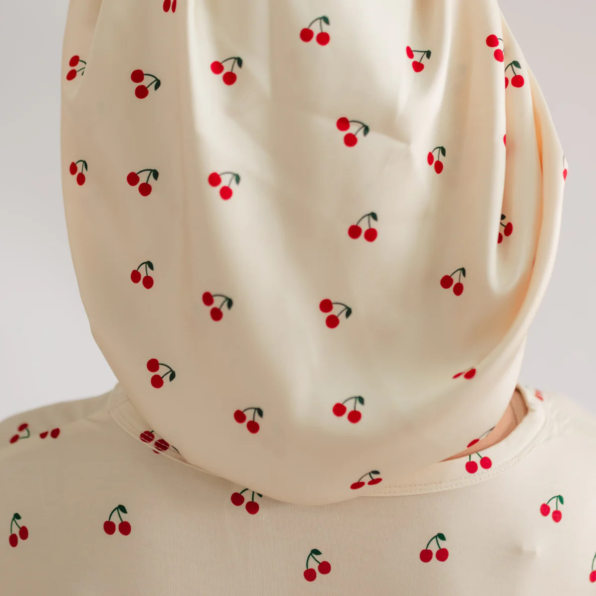 Adult Satin Bonnet in Cream Cherries | Silks Design