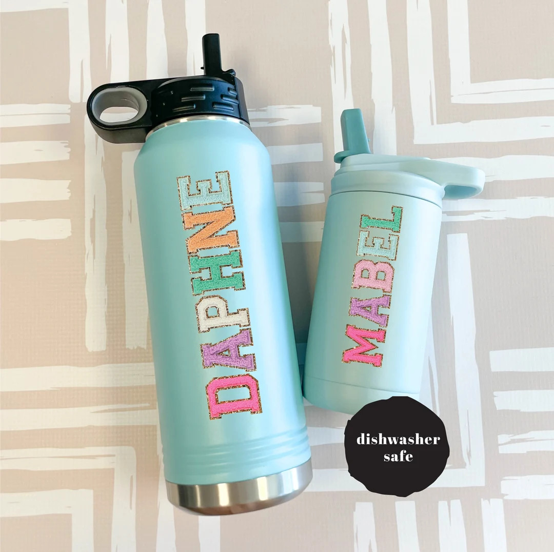 Chenille Letters Printed Water Bottle Back to School - Etsy | Etsy (US)