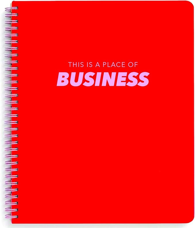 Graphique - Place of Business - Large Red Spiral Notebook w/Pink Message, Fun Journal for Persona... | Amazon (US)