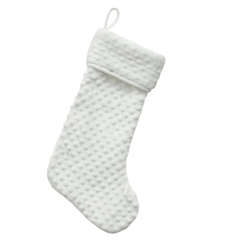 My Texas House Madison Bright White Embossed Christmas Stocking, 21" - Walmart.com | Walmart (US)