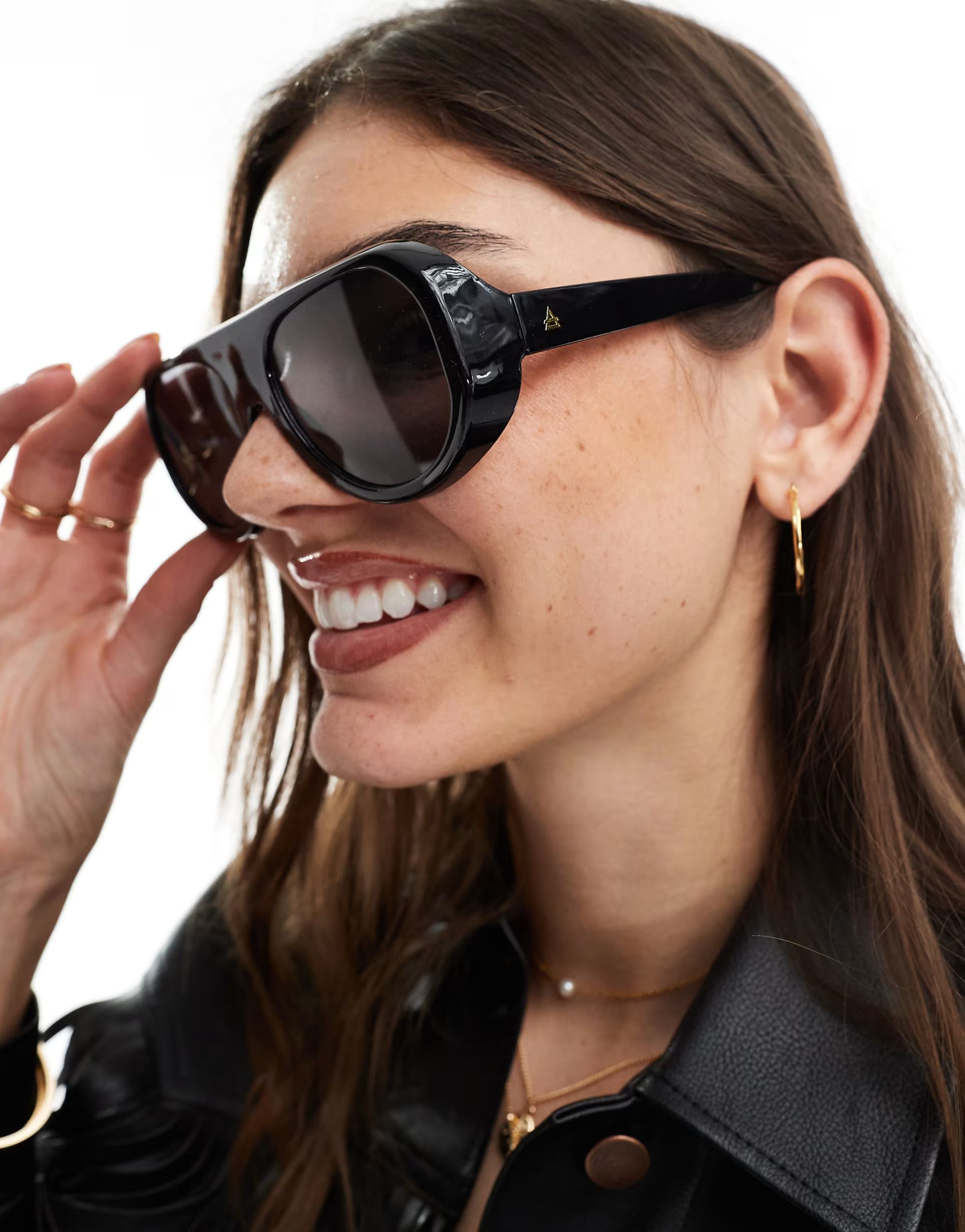 AIRE X ASOS solar aviator sunglasses in black | ASOS (Global)