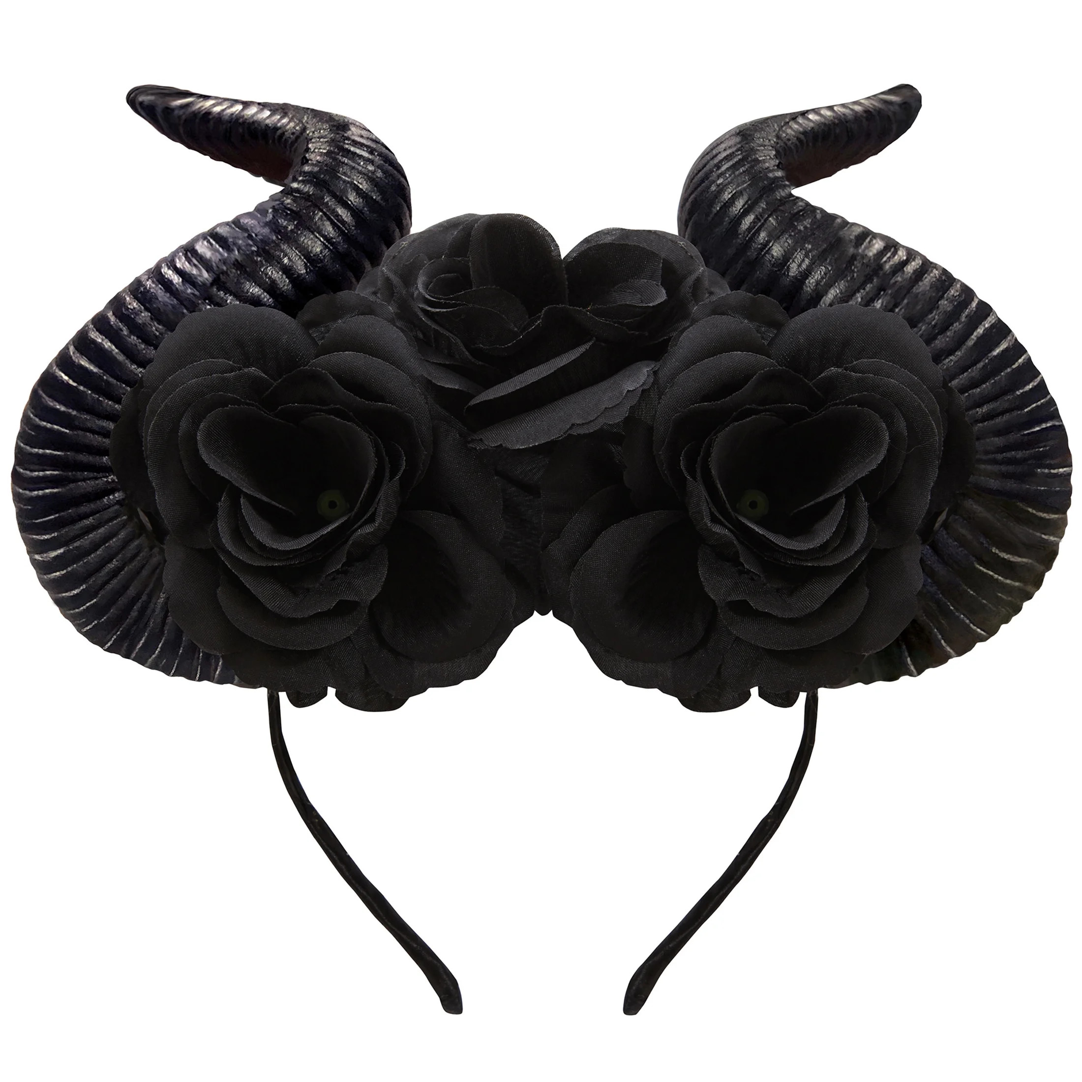 Halloween Black Flower and Horns Headband, Way to Celebrate | Walmart (US)