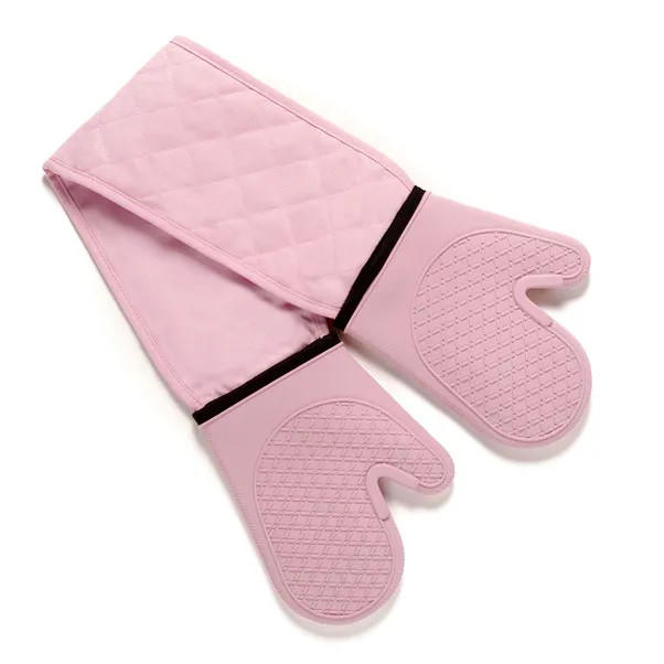 Blush Silicone Double Oven Gloves | Dunelm (migrated)