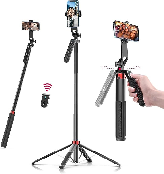 ULANZI MA09 Extendable Selfie Stick Tripod Stand - 71" Quadrapod with All-in-1 Phone Clip, Travel... | Amazon (US)