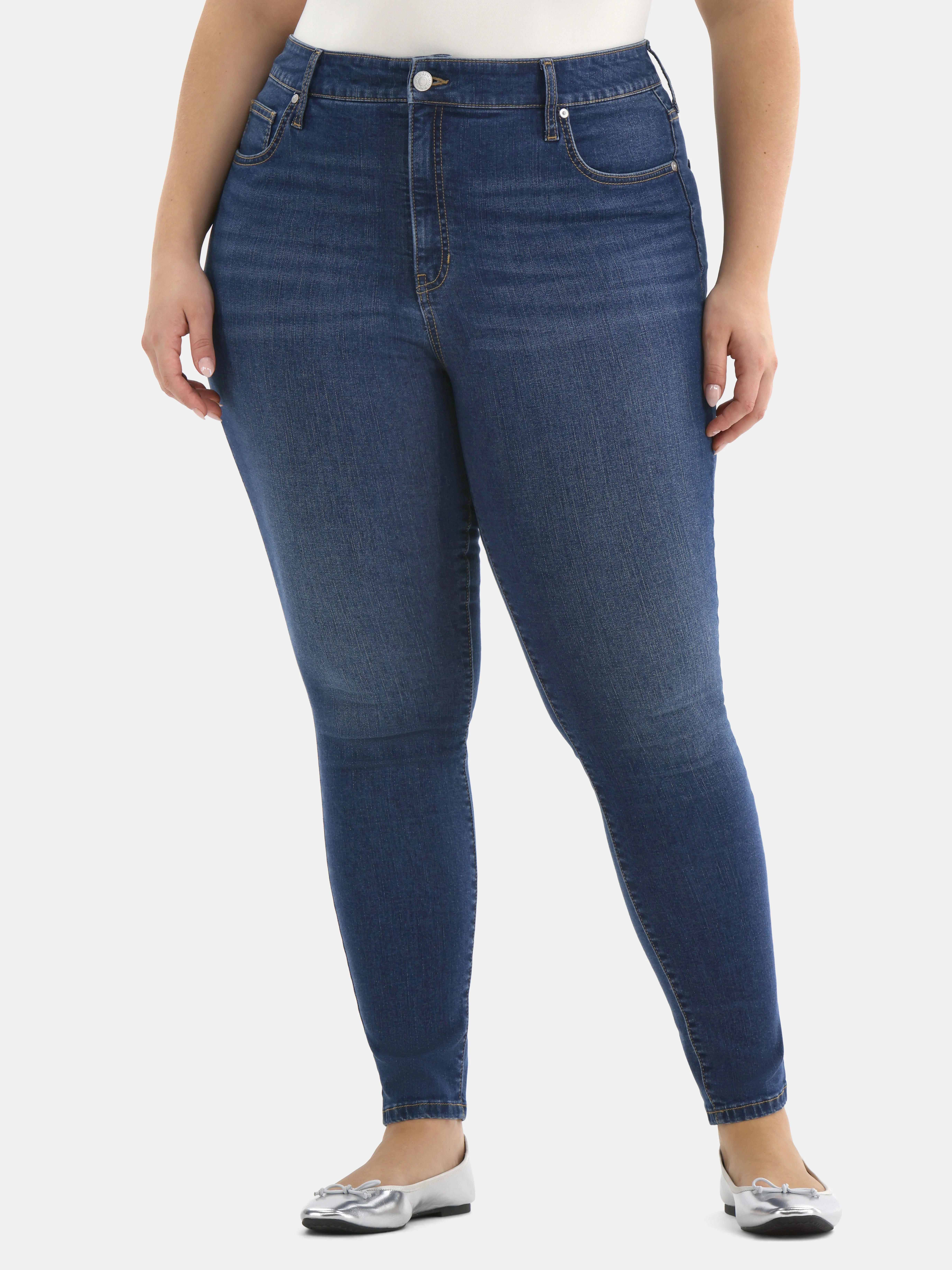 Terra & Sky Women's Plus Size Skinny High Rise Jeans, Sizes 16W-26W - Walmart.com | Walmart (US)
