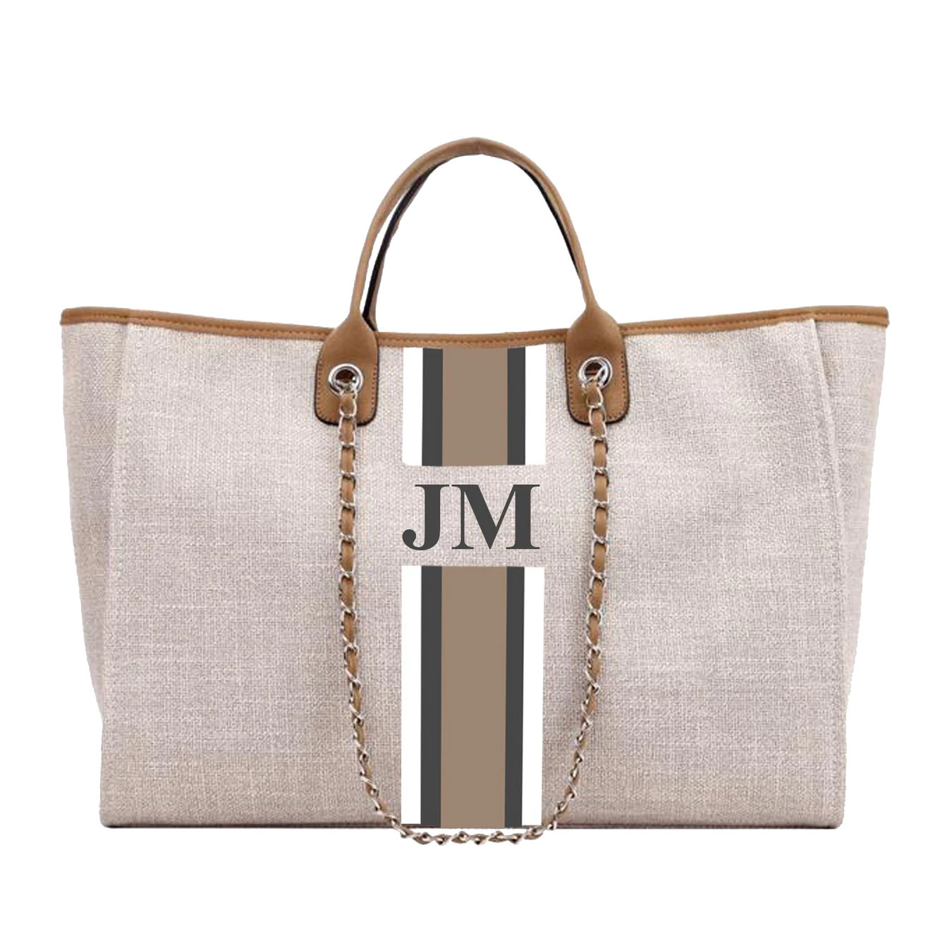 The Lily Canvas Jumbo - Soft Fawn with White, Grey & Beige | Lily and Bean