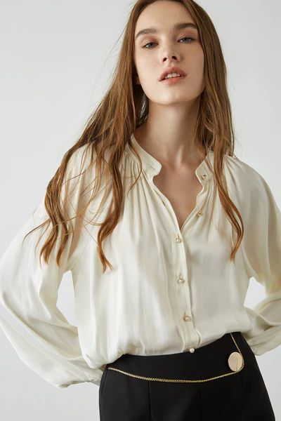 Maite White Puff Sleeve Blouse | J.ING