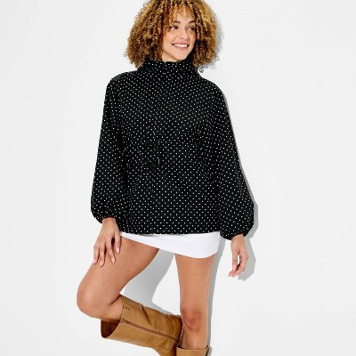 Women's Cinch Waist Raincoat - Wild Fable™ Black Polka Dots 1X | Target