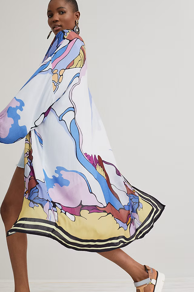 Bl-nk Abstract-Print Kimono | Anthropologie (UK)