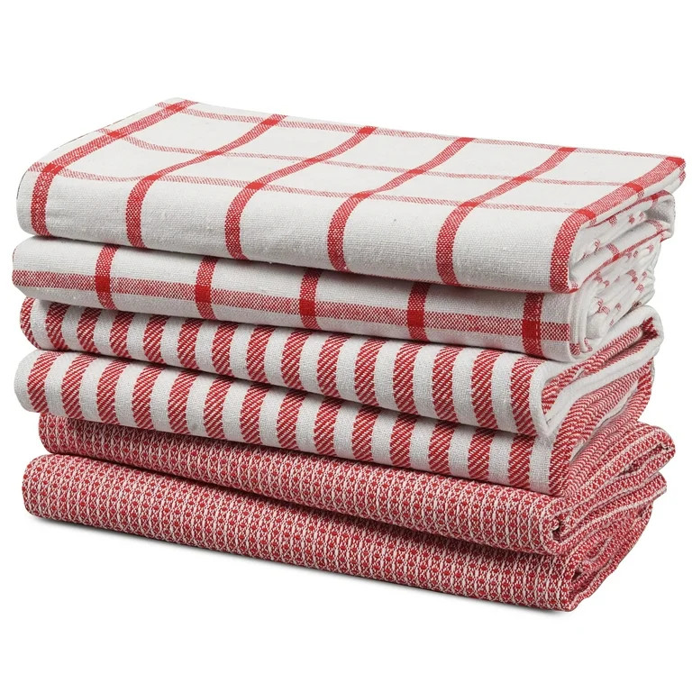 Kitchen Towels Set - Pack of 6 Cotton Dish Towels for Drying Dishes, 18”x 28”, Kitchen Hand T... | Walmart (US)