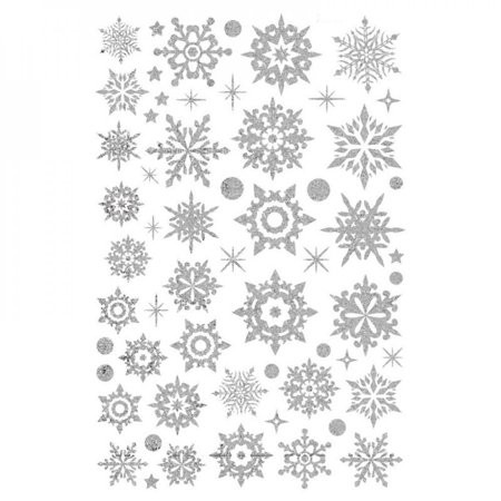 Christmas Snowflake Sticker Gold Silver Window Glass Sticker Decoration Wall Window glueless seamles | Walmart (US)