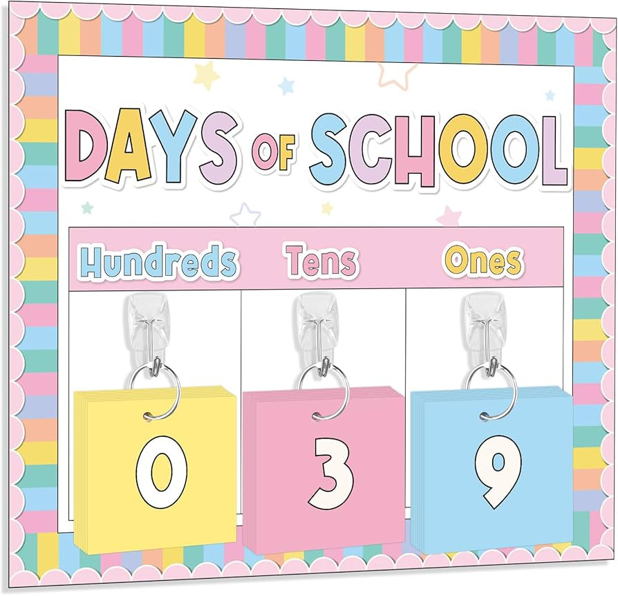 Pastel Flip Calendar for Classroom Back to School Bulletin Board Days of School Poster for Calend... | Amazon (US)