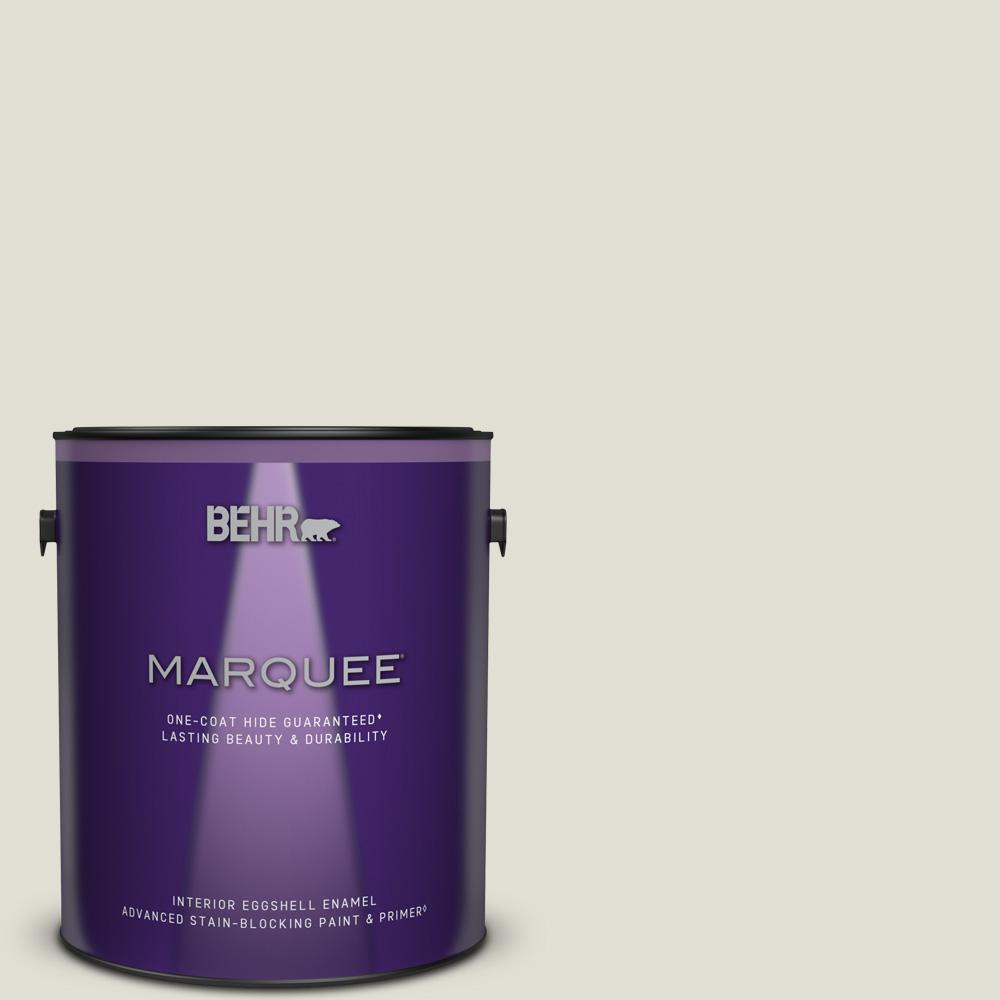 BEHR MARQUEE 1 gal. #PPU24-15 Mission White Eggshell Enamel Interior Paint and Primer in One-2450... | The Home Depot