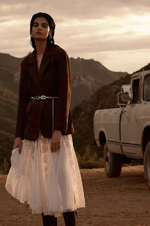 Faux Suede Fringe Coat Jacket | Anthropologie (US)