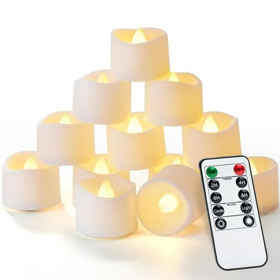 Amagic 12pcs Remote Candles, Timer Candles, 400+Hours Flickering Flameless Battery Operated LED T... | Walmart (US)