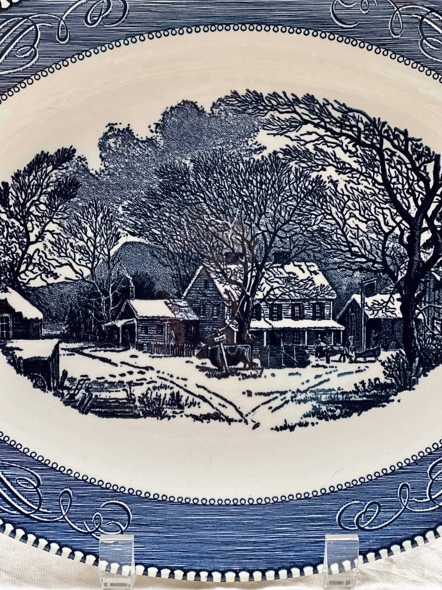 Royal China Currier & Ives "Old Inn Winter" Platter | Vintage Keepers