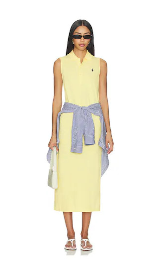 Polo Ralph Lauren Mesh Knit Collared Polo Dress in Yellow. - size M | Revolve Clothing (Global)