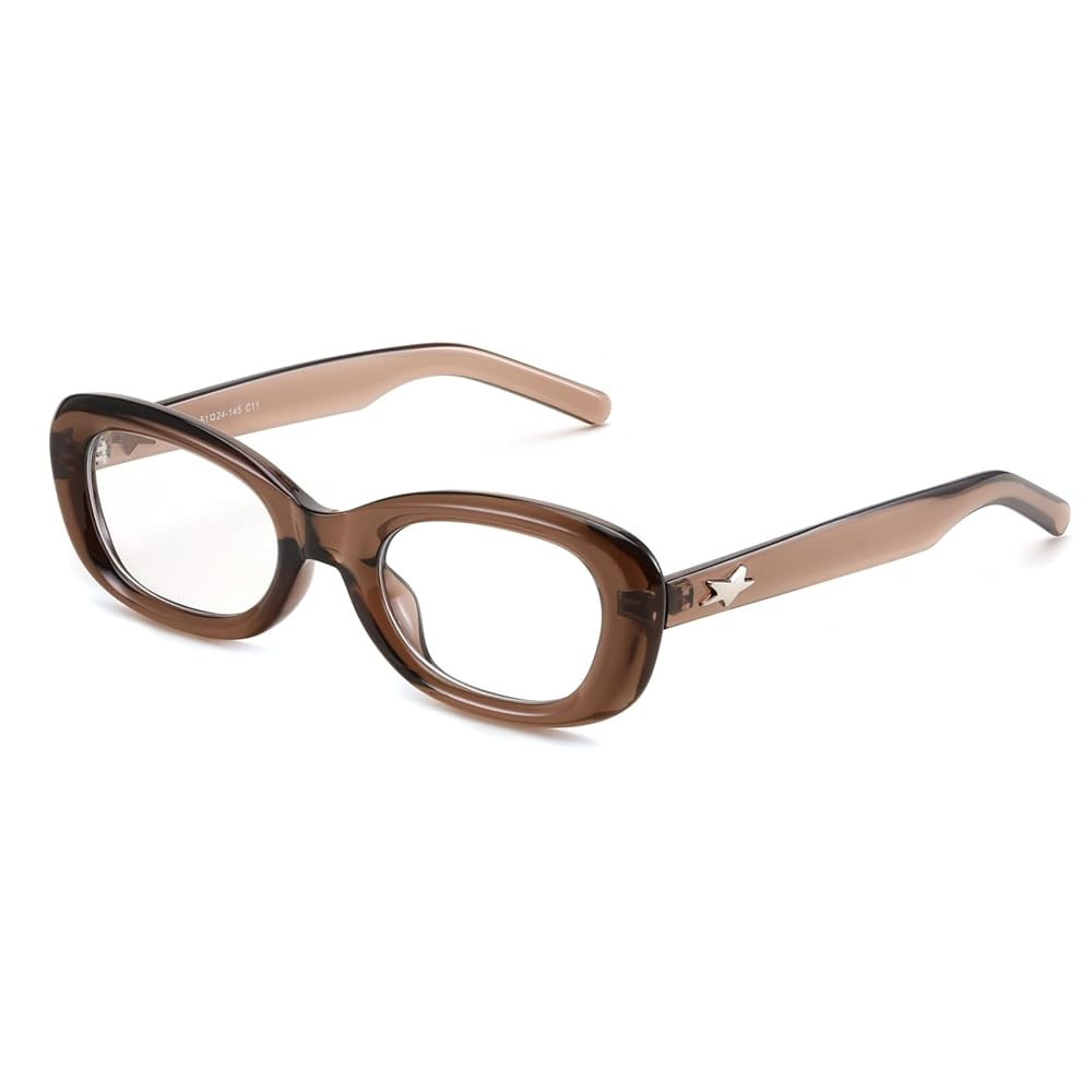 FEISEDY Retro Oval Blue Light Blocking Glasses for Women Nerd Fake Glasses Y2k Small Eyewear Fram... | Amazon (US)