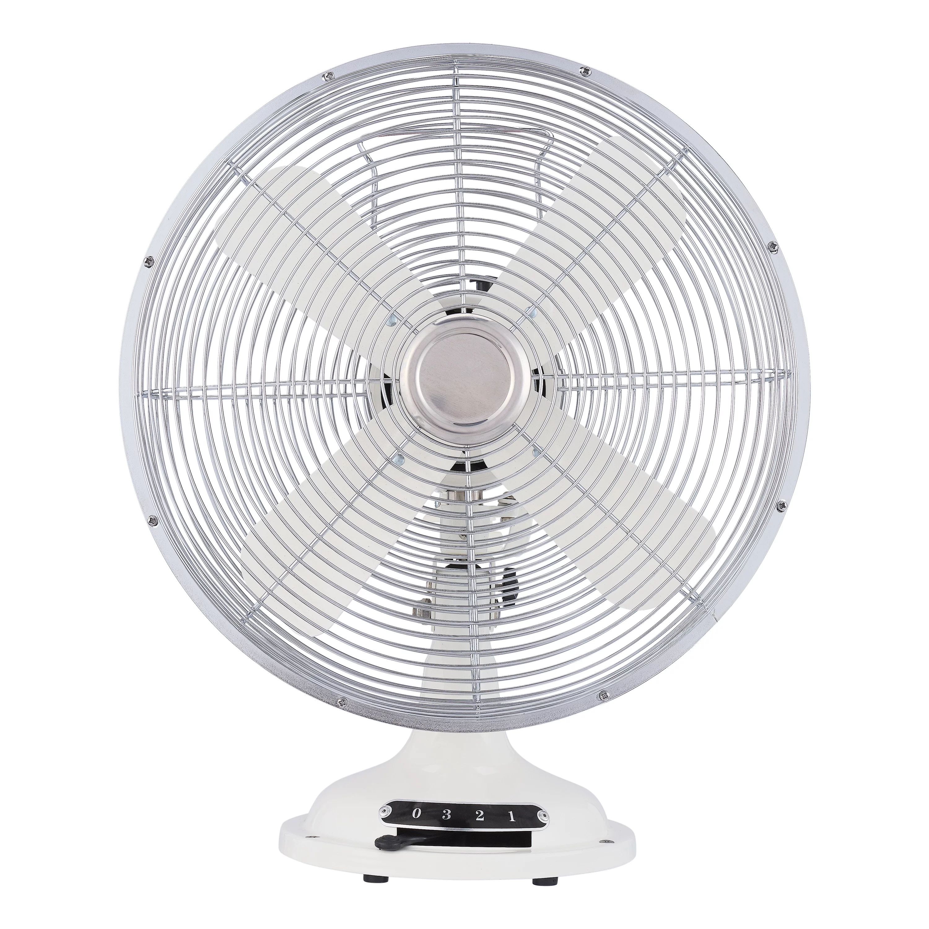 Better Homes & Gardens 12 inch Retro 3-Speed Metal Tilted-Head Oscillation Table Fan White | Walmart (US)