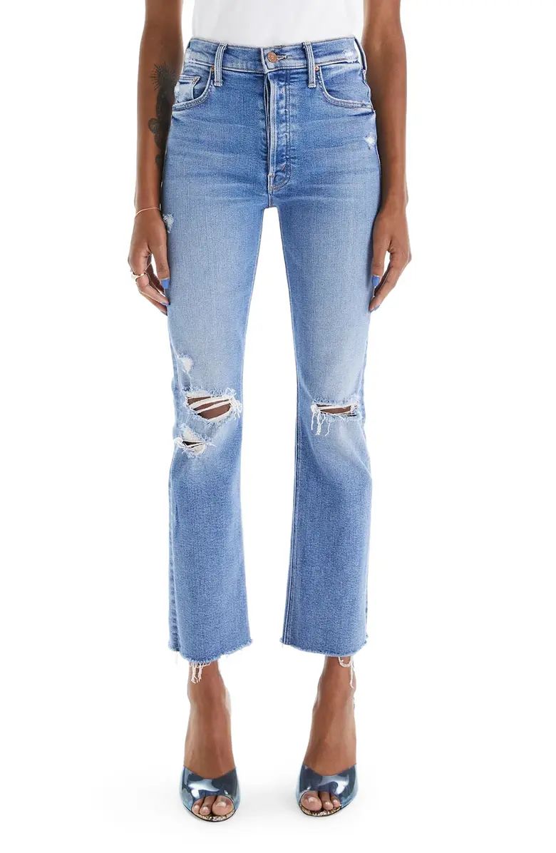 MOTHER The Tripper Ripped High Waist Fray Hem Ankle Jeans | Nordstrom | Nordstrom