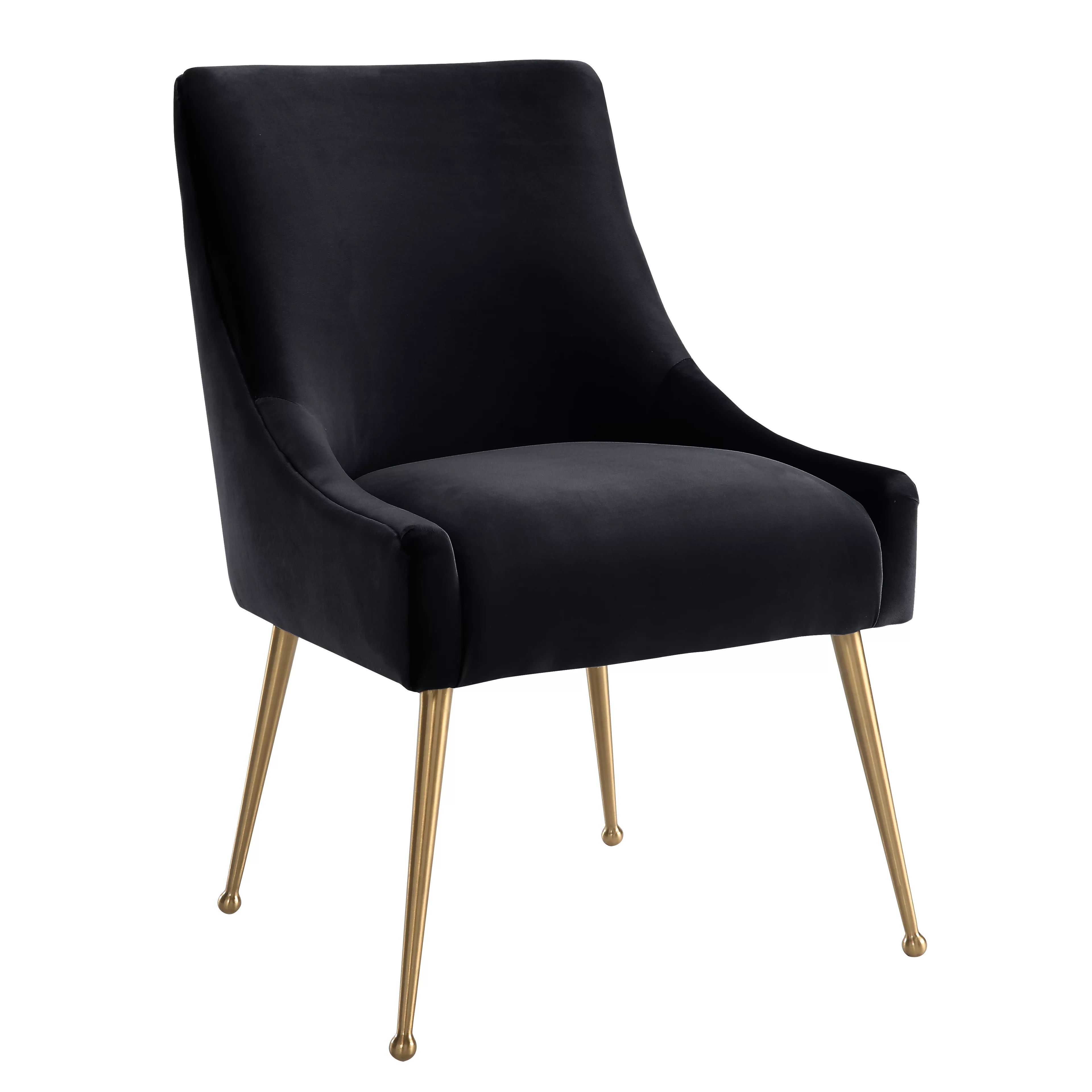 TOV Furniture Beatrix Black Velvet Side Chair with Gold Legs | Walmart (US)