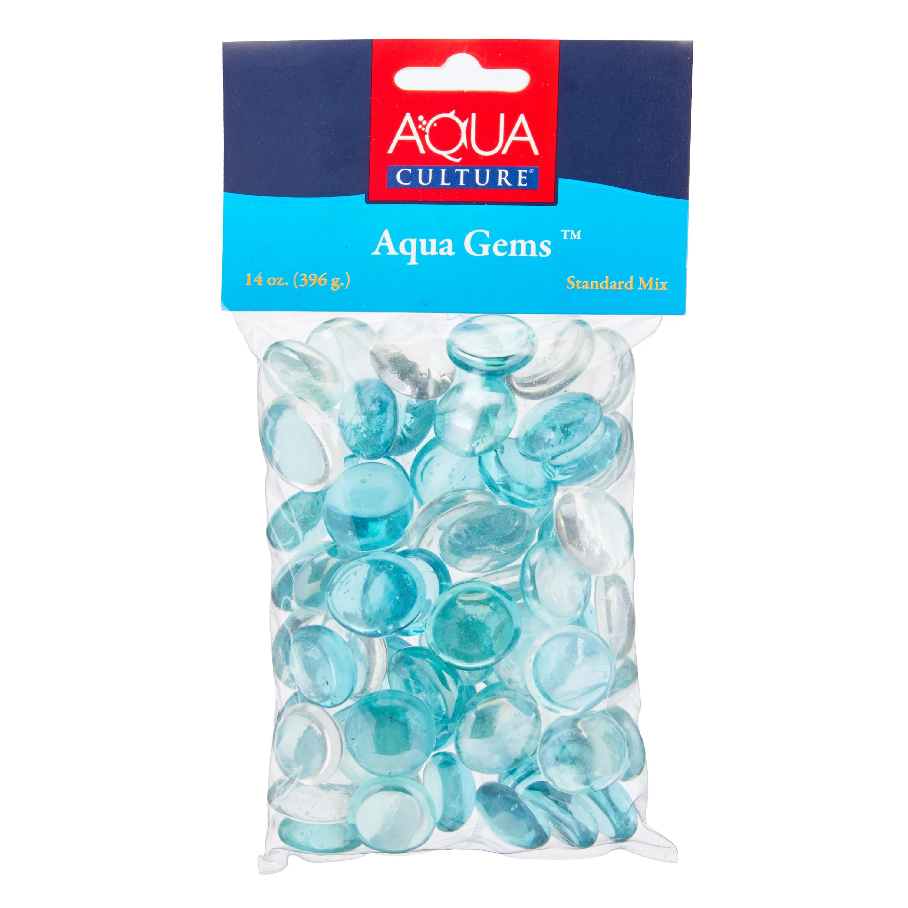 Aqua Culture Glass Aqua Color Gems, Standard Mix, 14 oz Aquarium Gems | Walmart (US)