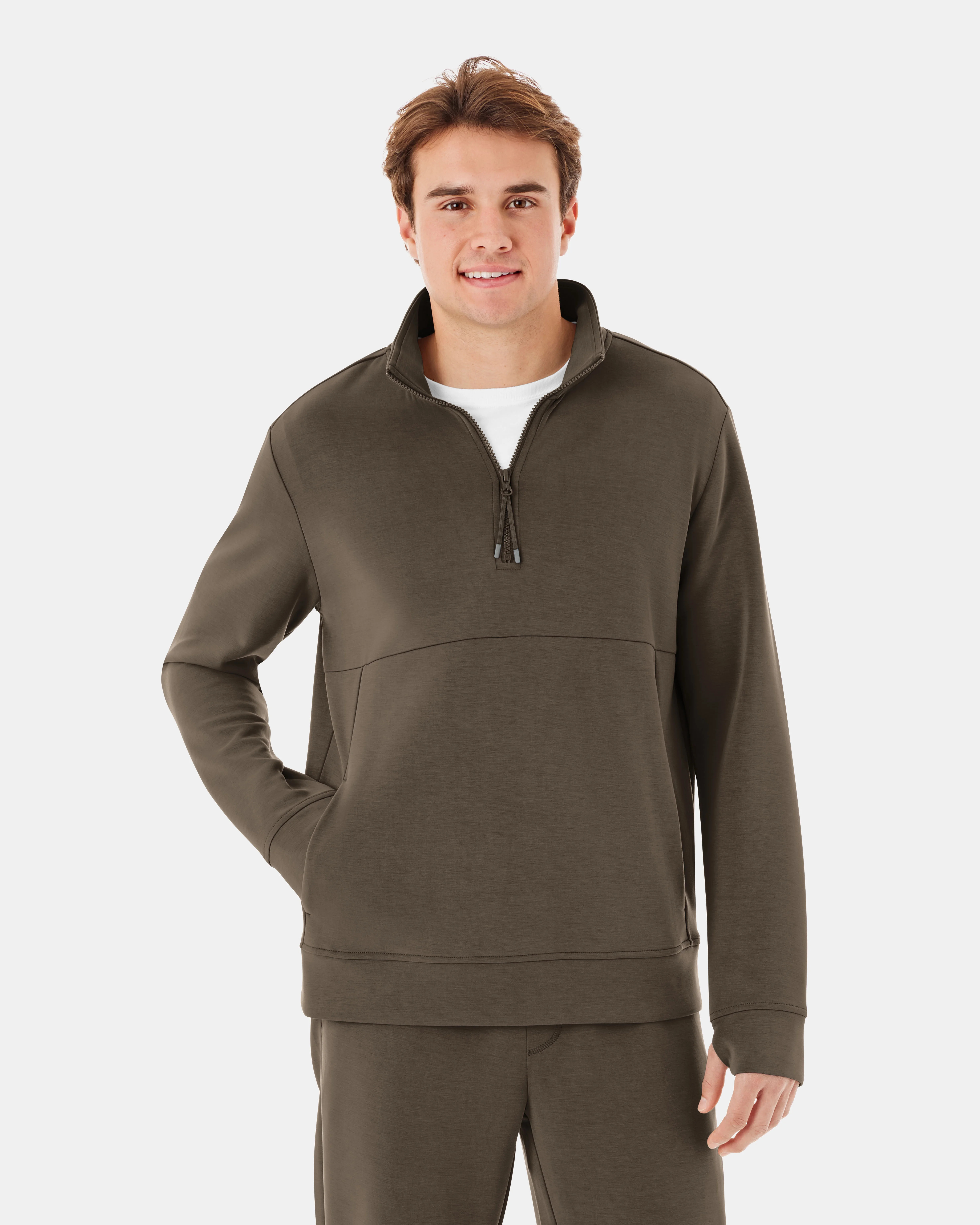 Athletic Works Men's Scuba Knit Quarter Zip Sweatshirt, Sizes S-3XL | Walmart (US)