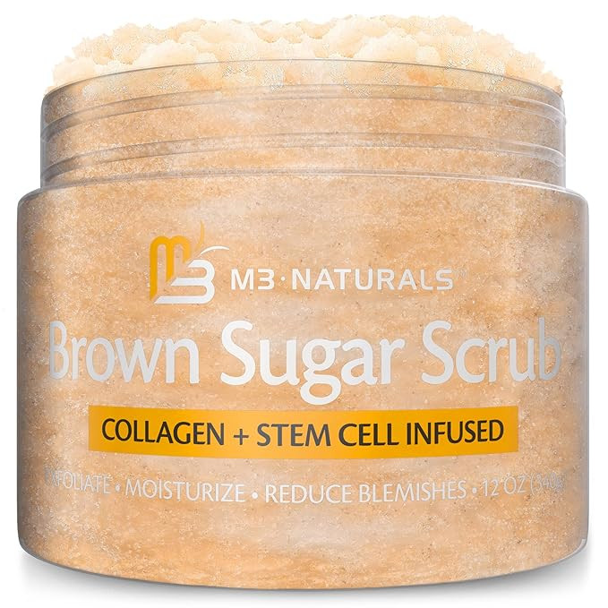 Brown Sugar Scrub Face Foot & Body Exfoliator Infused with Collagen and Stem Cell Natural Exfolia... | Amazon (US)