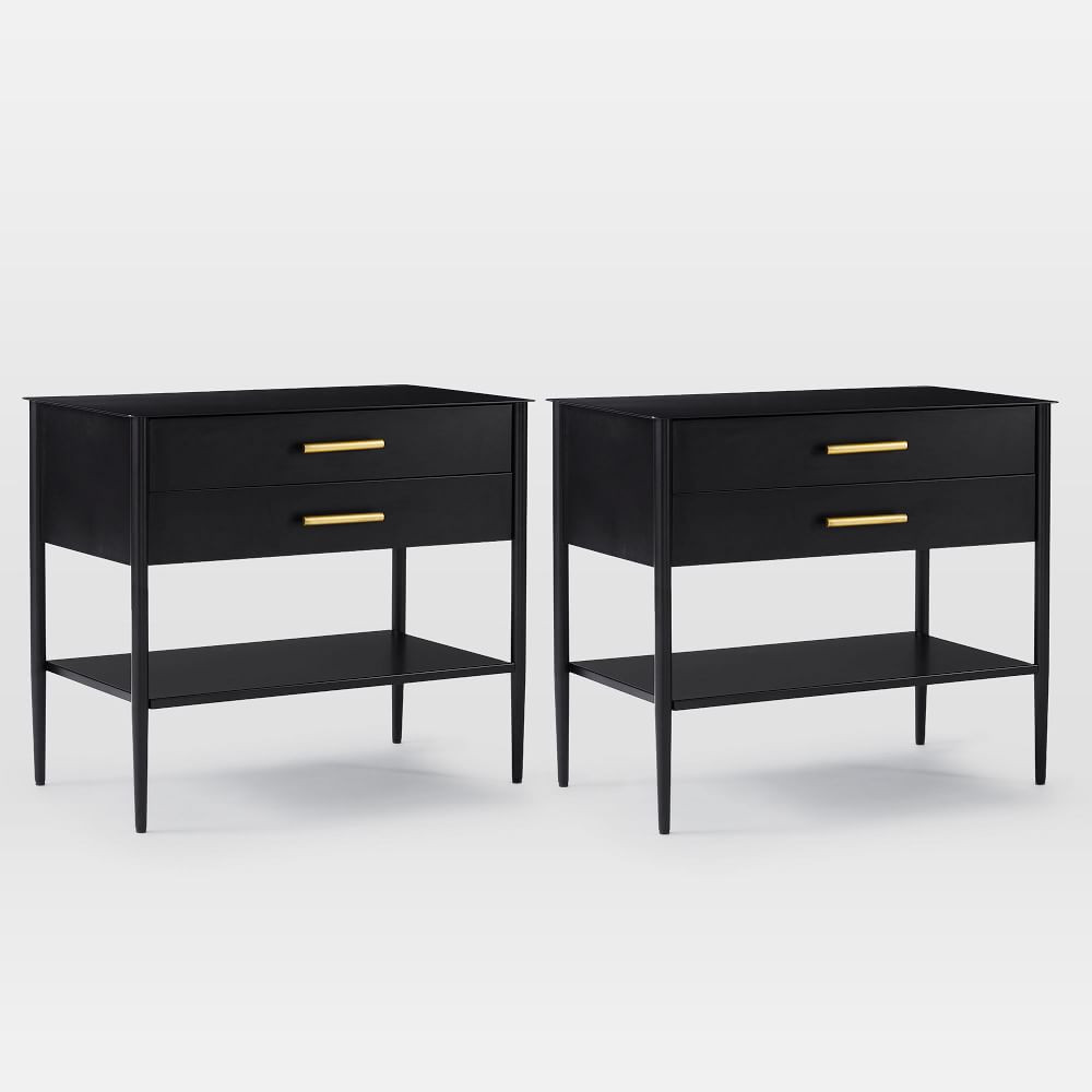 Metalwork (28") Storage Grand Nightstand, Hot Rolled Steel, Set of 2 | West Elm (US)