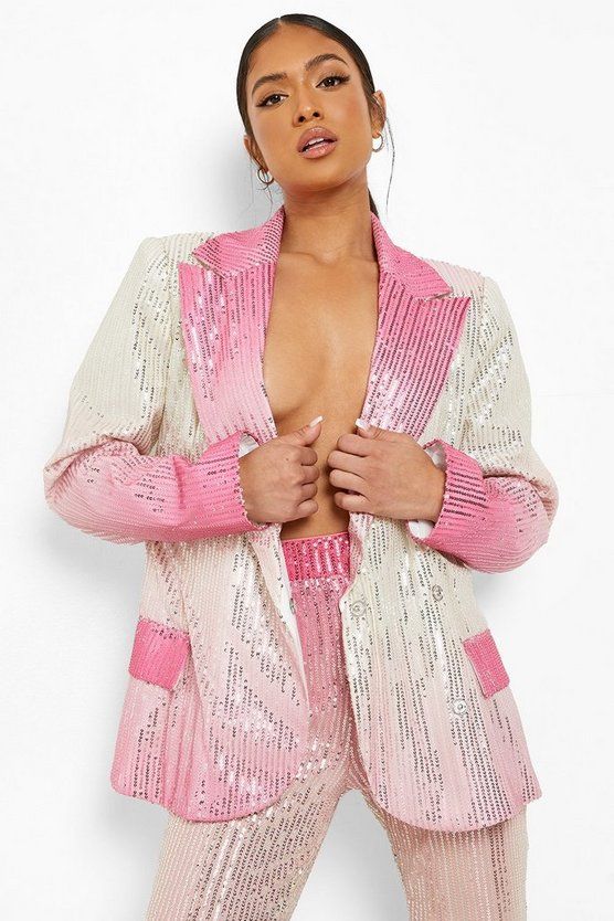 Petite Ombre Sequin Blazer | Boohoo.com (US & CA)