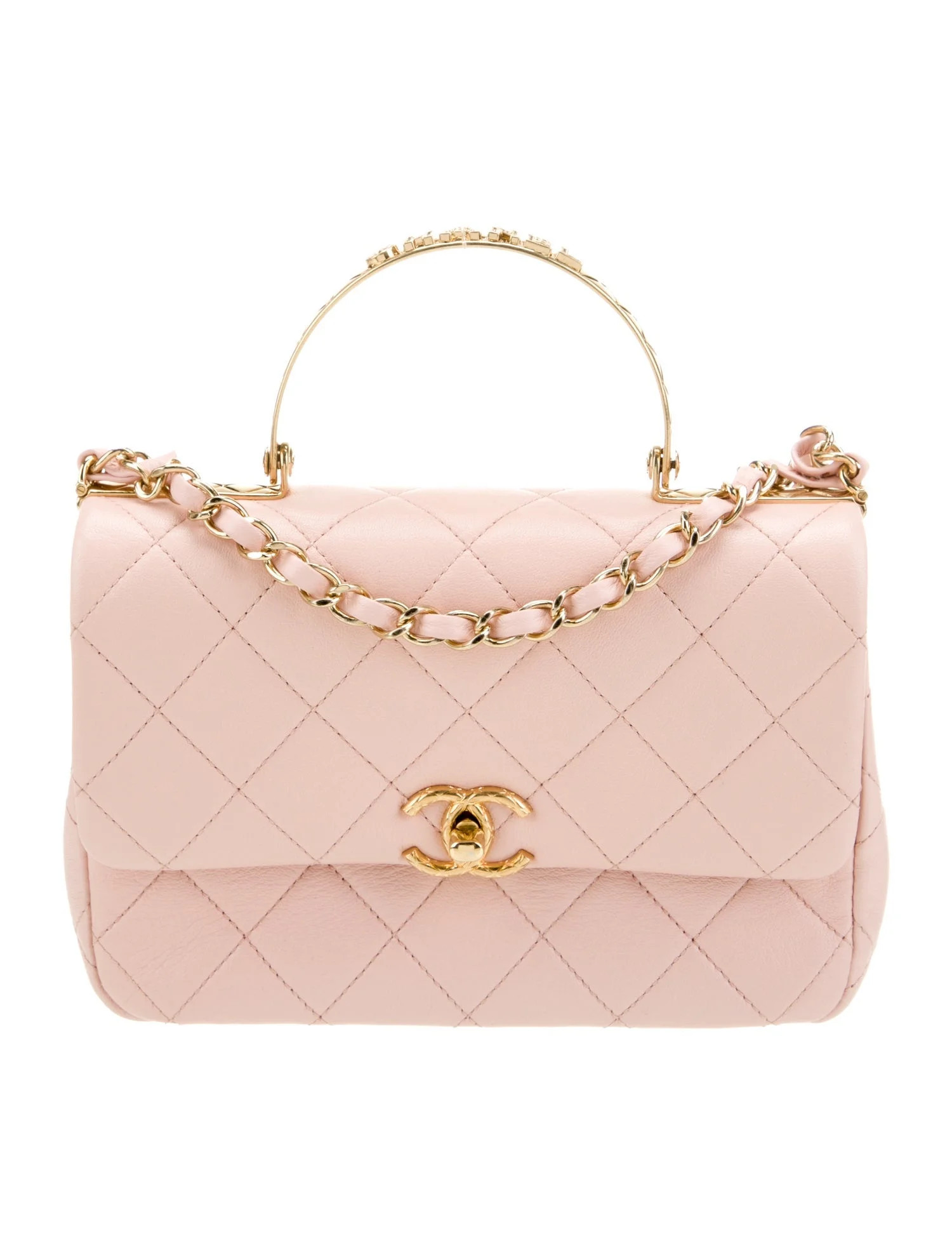 Chanel 2024 Quilted Top Handle Flap Bag - Pink Shoulder Bags, Handbags - CHA1317481 | The RealRea... | The RealReal