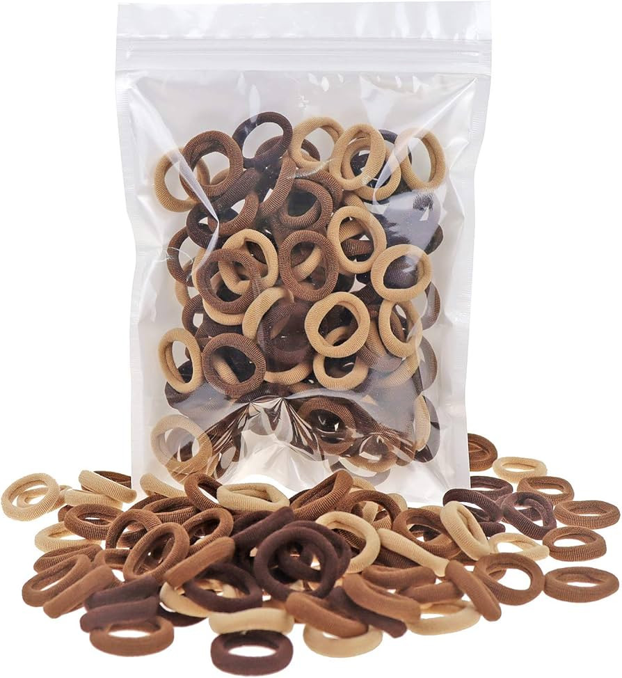 100 Pack Nylon Small Hair Ties Seamless Ponytail Holder Toddlers Baby Girls' Hair Elastics | Amazon (US)