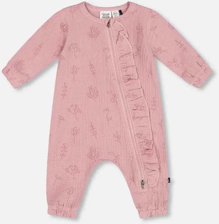 Deux par Deux Baby Girl's Printed Muslin Jumpsuit Lilac Flowers | Nordstrom | Nordstrom
